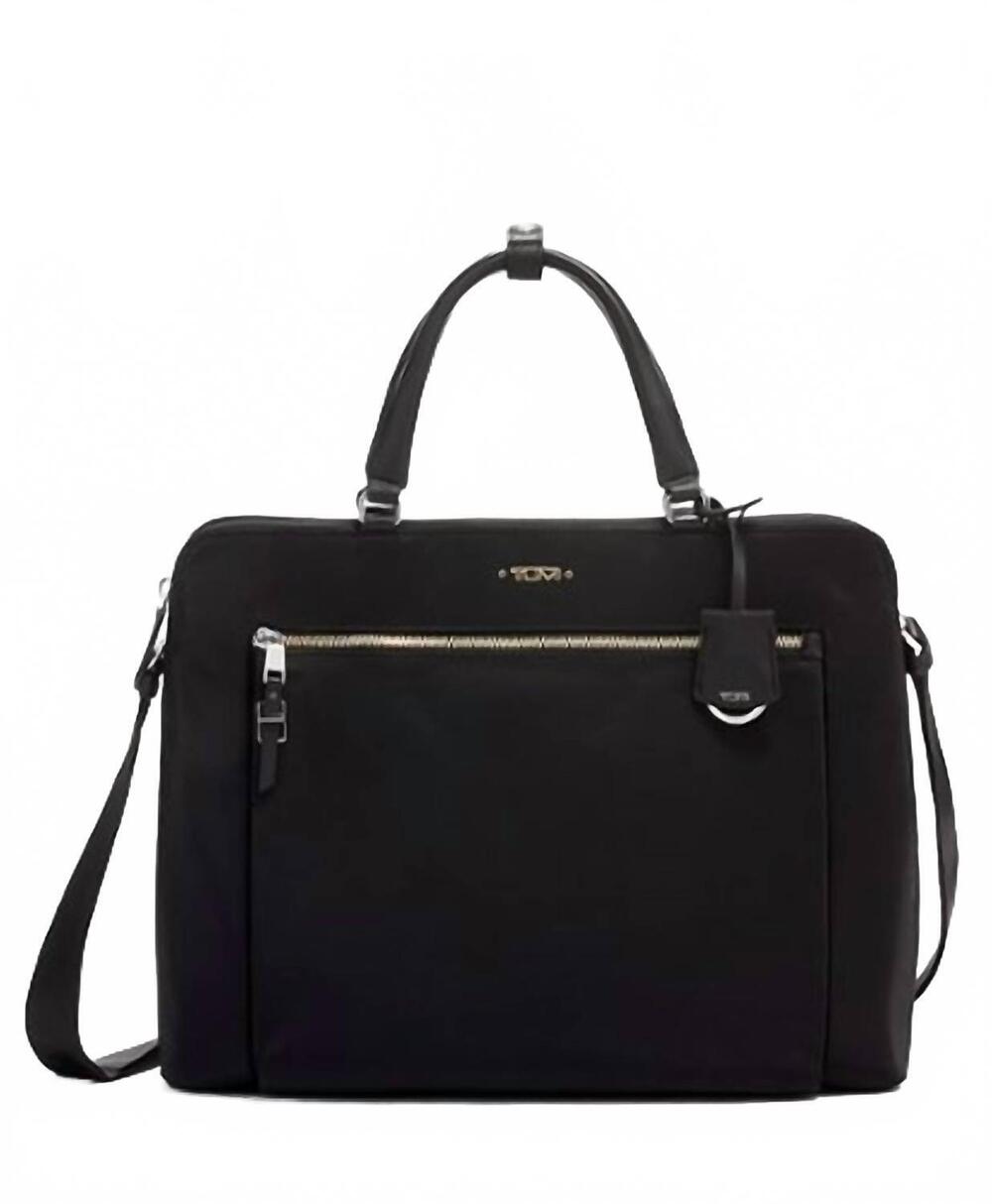NEW TUMI women's clare double zip brief bag in black